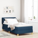 vidaXL Pat cu arcuri și saltea crem 90x200 cm albastru 100 x 200 cm vidaXL Pat cu arcuri și saltea crem 90x200 cm albastru 100 x 200 cm