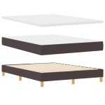 Pat Box Spring vidaXL cu Saltea Maro Întunecat 140x190 cm Fabric Pat Box Spring vidaXL cu Saltea Maro Întunecat 140x190 cm Fabric