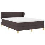 Pat Box Spring vidaXL cu Saltea Maro Întunecat 140x190 cm Fabric Pat Box Spring vidaXL cu Saltea Maro Întunecat 140x190 cm Fabric