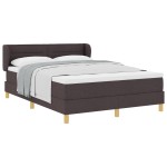Pat Box Spring vidaXL cu Saltea Maro Închis 160x200 cm din Textil Pat Box Spring vidaXL cu Saltea Maro Închis 160x200 cm din Textil