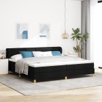 Pat cu saltea vidaXL, Negru, 200x200 cm, Material textil Pat cu saltea vidaXL, Negru, 200x200 cm, Material textil