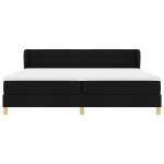 Pat cu saltea vidaXL, Negru, 200x200 cm, Material textil Pat cu saltea vidaXL, Negru, 200x200 cm, Material textil
