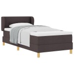 vidaXL Pat cu arcuri și saltea crem 90x200 cm Maro închis 80 x 200 cm vidaXL Pat cu arcuri și saltea crem 90x200 cm Maro închis 80 x 200 cm