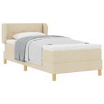 vidaXL Pat cu arcuri și saltea crem 90x200 cm Crem 90 x 190 cm vidaXL Pat cu arcuri și saltea crem 90x200 cm Crem 90 x 190 cm