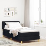 vidaXL Pat cu arcuri și saltea crem 90x200 cm Negru 100 x 200 cm vidaXL Pat cu arcuri și saltea crem 90x200 cm Negru 100 x 200 cm