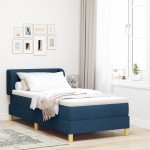 vidaXL Pat cu arcuri și saltea crem 90x200 cm albastru 100 x 200 cm vidaXL Pat cu arcuri și saltea crem 90x200 cm albastru 100 x 200 cm