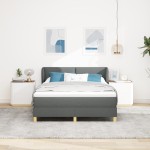vidaXL Pat cu arcuri și saltea crem 90x200 cm Gri închis 160 x 200 cm vidaXL Pat cu arcuri și saltea crem 90x200 cm Gri închis 160 x 200 cm