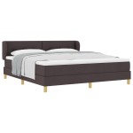 vidaXL Pat cu arcuri și saltea crem 90x200 cm Maro închis 180 x 200 cm