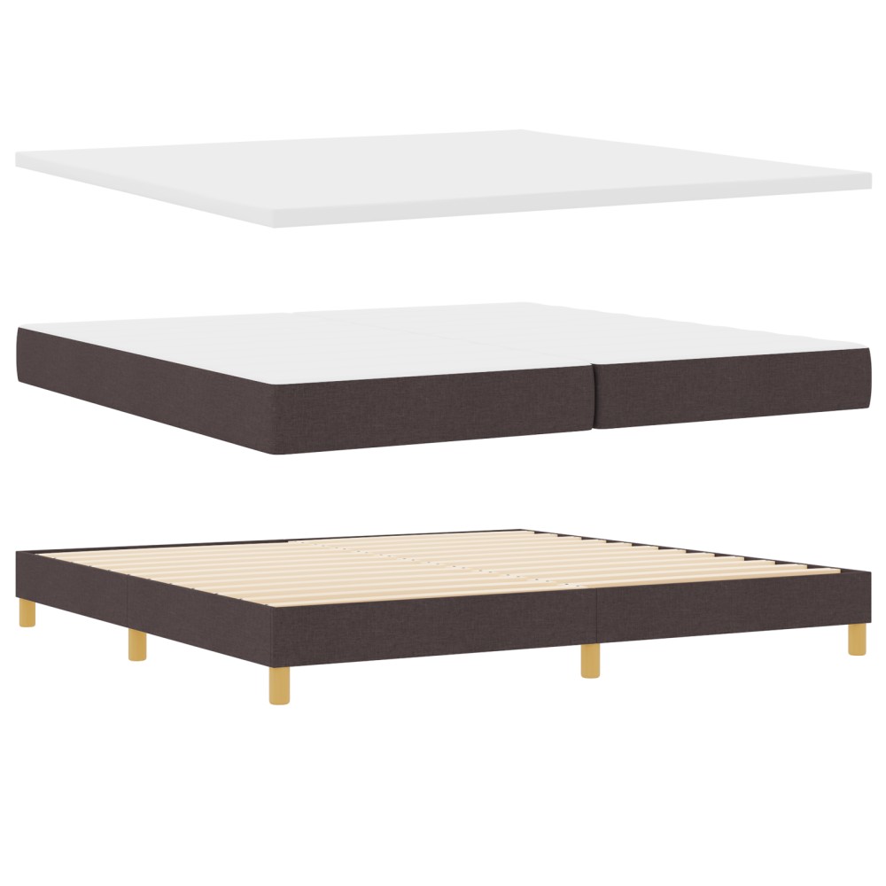 vidaXL Pat cu arcuri și saltea crem 90x200 cm Maro închis 200 x 200 cm