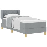 vidaXL Pat cu arcuri și saltea crem 90x200 cm Gri deschis 80 x 200 cm vidaXL Pat cu arcuri și saltea crem 90x200 cm Gri deschis 80 x 200 cm