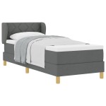 vidaXL Pat cu arcuri și saltea crem 90x200 cm Gri închis 80 x 200 cm vidaXL Pat cu arcuri și saltea crem 90x200 cm Gri închis 80 x 200 cm
