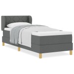 vidaXL Pat cu arcuri și saltea crem 90x200 cm Gri închis 80 x 200 cm vidaXL Pat cu arcuri și saltea crem 90x200 cm Gri închis 80 x 200 cm
