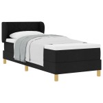 vidaXL Pat cu arcuri și saltea crem 90x200 cm Negru 80 x 200 cm vidaXL Pat cu arcuri și saltea crem 90x200 cm Negru 80 x 200 cm