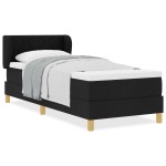 vidaXL Pat cu arcuri și saltea crem 90x200 cm Negru 80 x 200 cm vidaXL Pat cu arcuri și saltea crem 90x200 cm Negru 80 x 200 cm