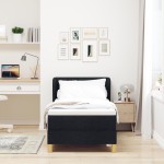 vidaXL Pat cu arcuri și saltea crem 90x200 cm Negru 80 x 200 cm vidaXL Pat cu arcuri și saltea crem 90x200 cm Negru 80 x 200 cm