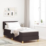 vidaXL Pat cu arcuri și saltea crem 90x200 cm Maro închis 80 x 200 cm vidaXL Pat cu arcuri și saltea crem 90x200 cm Maro închis 80 x 200 cm