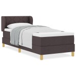 vidaXL Pat cu arcuri și saltea crem 90x200 cm Maro închis 80 x 200 cm vidaXL Pat cu arcuri și saltea crem 90x200 cm Maro închis 80 x 200 cm