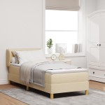 vidaXL Pat cu arcuri și saltea crem 90x200 cm Crem 80 x 200 cm vidaXL Pat cu arcuri și saltea crem 90x200 cm Crem 80 x 200 cm