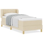 vidaXL Pat cu arcuri și saltea crem 90x200 cm Crem 80 x 200 cm vidaXL Pat cu arcuri și saltea crem 90x200 cm Crem 80 x 200 cm