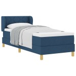 vidaXL Pat cu arcuri și saltea crem 90x200 cm albastru 80 x 200 cm vidaXL Pat cu arcuri și saltea crem 90x200 cm albastru 80 x 200 cm