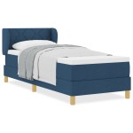 vidaXL Pat cu arcuri și saltea crem 90x200 cm albastru 80 x 200 cm vidaXL Pat cu arcuri și saltea crem 90x200 cm albastru 80 x 200 cm