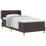 vidaXL Pat cu arcuri și saltea crem 90x200 cm Maro închis 90 x 190 cm vidaXL Pat cu arcuri și saltea crem 90x200 cm Maro închis 90 x 190 cm