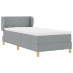 vidaXL Pat cu arcuri și saltea crem 90x200 cm Gri deschis 90 x 200 cm vidaXL Pat cu arcuri și saltea crem 90x200 cm Gri deschis 90 x 200 cm