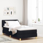 vidaXL Pat cu arcuri și saltea crem 90x200 cm Negru 90 x 200 cm vidaXL Pat cu arcuri și saltea crem 90x200 cm Negru 90 x 200 cm