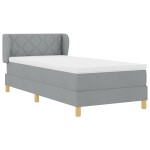 vidaXL Pat cu arcuri și saltea crem 90x200 cm Gri deschis 100 x 200 cm vidaXL Pat cu arcuri și saltea crem 90x200 cm Gri deschis 100 x 200 cm