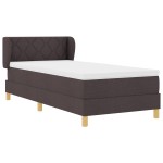 vidaXL Pat cu arcuri și saltea crem 90x200 cm Maro închis 100 x 200 cm vidaXL Pat cu arcuri și saltea crem 90x200 cm Maro închis 100 x 200 cm