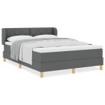 vidaXL Pat cu arcuri și saltea crem 90x200 cm Gri închis 140 x 190 cm vidaXL Pat cu arcuri și saltea crem 90x200 cm Gri închis 140 x 190 cm