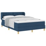 vidaXL Pat cu arcuri și saltea crem 90x200 cm albastru 140 x 190 cm vidaXL Pat cu arcuri și saltea crem 90x200 cm albastru 140 x 190 cm