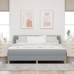 vidaXL Pat cu arcuri și saltea crem 90x200 cm Gri deschis 180 x 200 cm vidaXL Pat cu arcuri și saltea crem 90x200 cm Gri deschis 180 x 200 cm