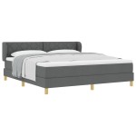 vidaXL Pat cu arcuri și saltea crem 90x200 cm Gri închis 180 x 200 cm vidaXL Pat cu arcuri și saltea crem 90x200 cm Gri închis 180 x 200 cm