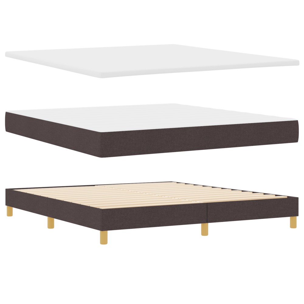 vidaXL Pat cu arcuri și saltea crem 90x200 cm Maro închis 180 x 200 cm