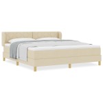 vidaXL Pat cu arcuri și saltea crem 90x200 cm Crem 180 x 200 cm vidaXL Pat cu arcuri și saltea crem 90x200 cm Crem 180 x 200 cm