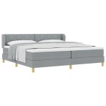 vidaXL Pat cu arcuri și saltea crem 90x200 cm Gri deschis 200 x 200 cm vidaXL Pat cu arcuri și saltea crem 90x200 cm Gri deschis 200 x 200 cm