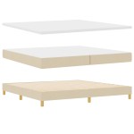 vidaXL Pat cu arcuri și saltea crem 90x200 cm Crem 200 x 200 cm vidaXL Pat cu arcuri și saltea crem 90x200 cm Crem 200 x 200 cm