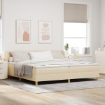 vidaXL Pat cu arcuri și saltea crem 90x200 cm Crem 200 x 200 cm vidaXL Pat cu arcuri și saltea crem 90x200 cm Crem 200 x 200 cm