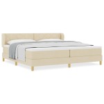 vidaXL Pat cu arcuri și saltea crem 90x200 cm Crem 200 x 200 cm vidaXL Pat cu arcuri și saltea crem 90x200 cm Crem 200 x 200 cm
