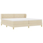 vidaXL Pat cu arcuri și saltea crem 90x200 cm Crem 200 x 200 cm vidaXL Pat cu arcuri și saltea crem 90x200 cm Crem 200 x 200 cm