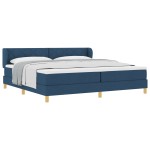 vidaXL Pat cu arcuri și saltea crem 90x200 cm albastru 200 x 200 cm vidaXL Pat cu arcuri și saltea crem 90x200 cm albastru 200 x 200 cm
