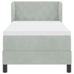 vidaXL Pat cu saltea cu arcuri Gri închis 80x200 cm Catifea cu saltea