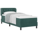 vidaXL Pat cu saltea cu arcuri Gri închis 80x200 cm Catifea cu saltea