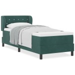 vidaXL Pat cu saltea cu arcuri Gri închis 80x200 cm Catifea cu saltea
