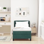 vidaXL Pat cu saltea cu arcuri Gri închis 80x200 cm Catifea cu saltea