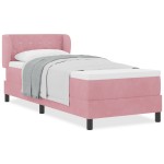 vidaXL Pat cu saltea cu arcuri Gri închis 80x200 cm Catifea Roz vidaXL Pat cu saltea cu arcuri Gri închis 80x200 cm Catifea Roz