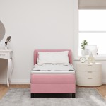 vidaXL Pat cu saltea cu arcuri Gri închis 80x200 cm Catifea Roz vidaXL Pat cu saltea cu arcuri Gri închis 80x200 cm Catifea Roz