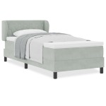 Pat Box Spring vidaXL cu Saltea Gri Deschis 90x190 cm Catifea
