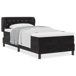 vidaXL Pat cu saltea cu arcuri Gri închis 80x200 cm Catifea Negru vidaXL Pat cu saltea cu arcuri Gri închis 80x200 cm Catifea Negru